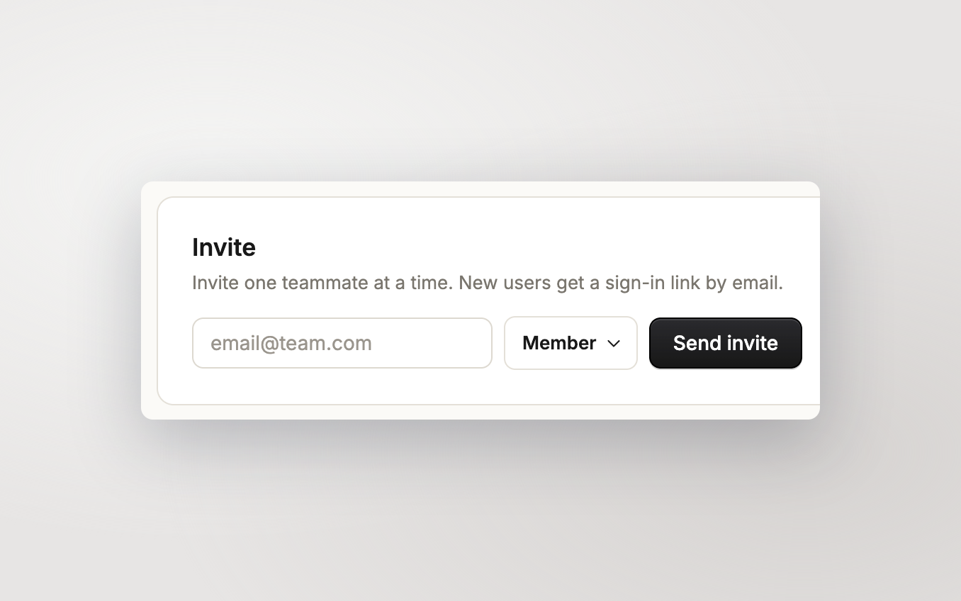 Team invite preview in Captorify