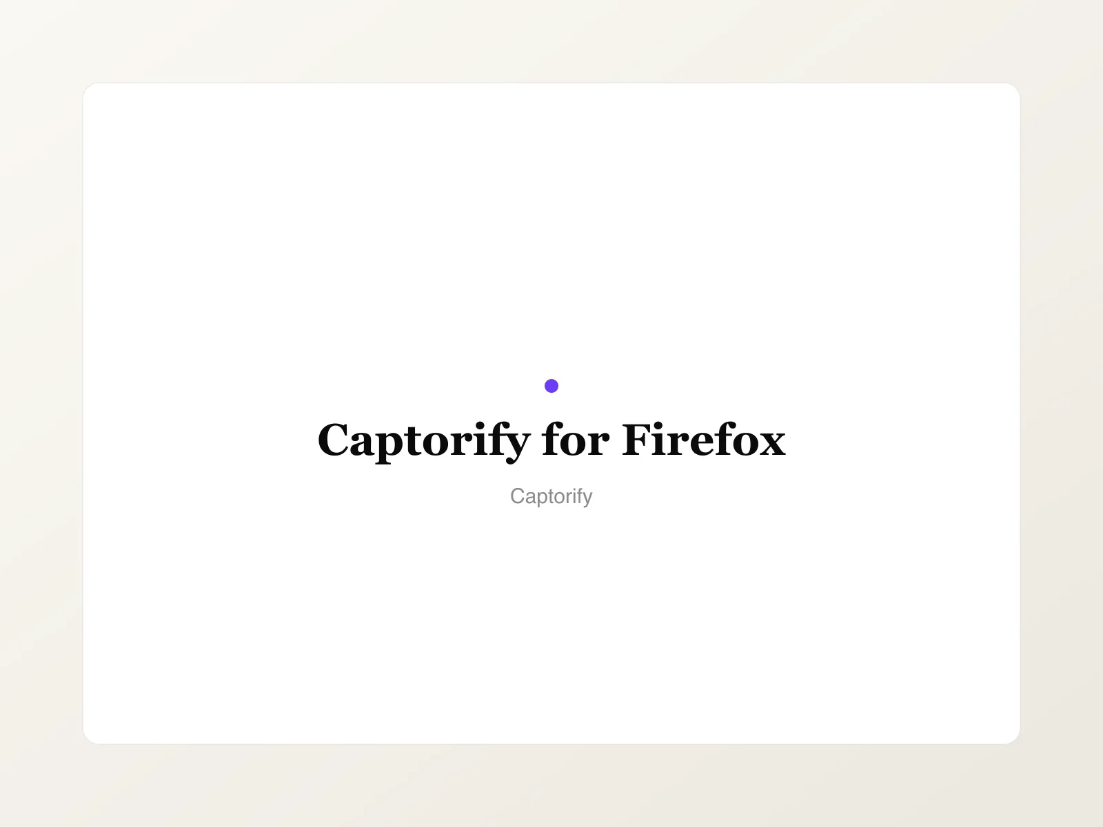 Captorify screenshot extension for Firefox preview