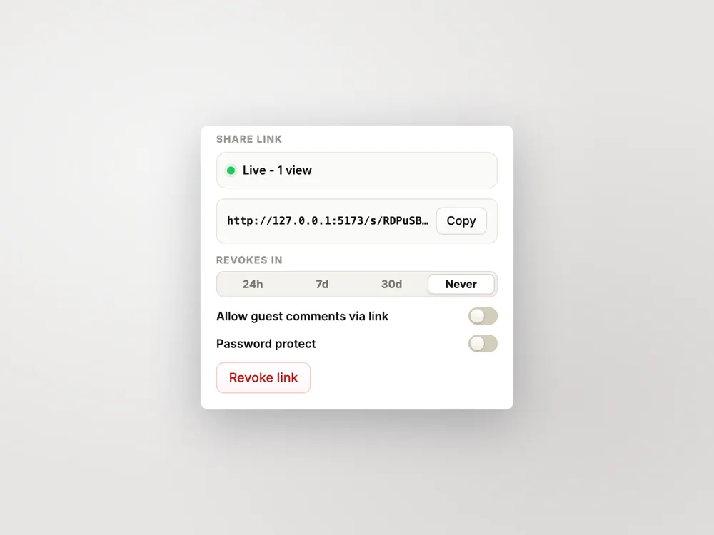 Share screenshots without giving up control preview