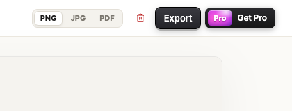 Captorify Chrome result toolbar with PNG, JPG, PDF and Export controls